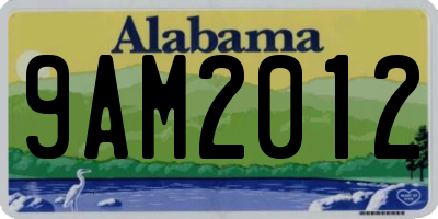 AL license plate 9AM2012
