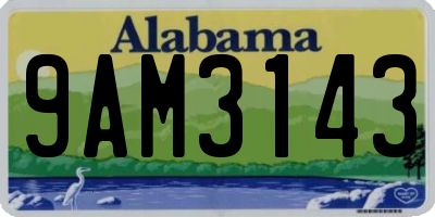 AL license plate 9AM3143