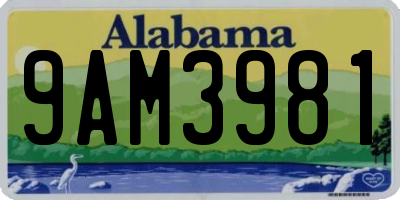 AL license plate 9AM3981