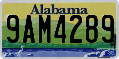 AL license plate 9AM4289