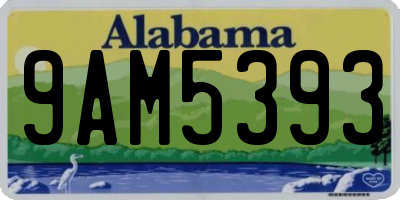 AL license plate 9AM5393