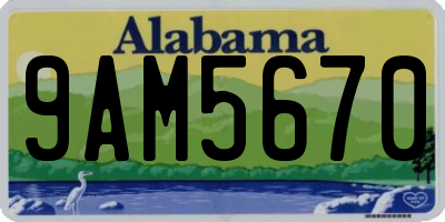 AL license plate 9AM5670