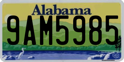 AL license plate 9AM5985