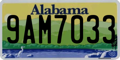 AL license plate 9AM7033