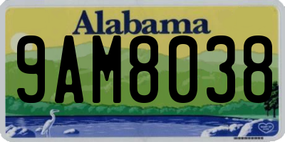 AL license plate 9AM8038