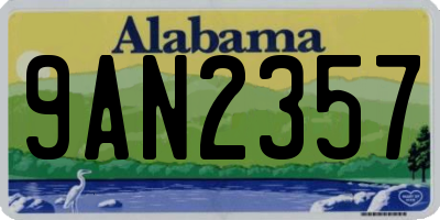 AL license plate 9AN2357