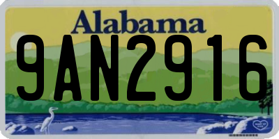 AL license plate 9AN2916