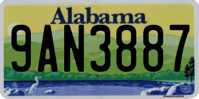 AL license plate 9AN3887