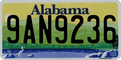 AL license plate 9AN9236