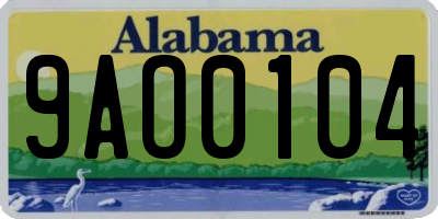 AL license plate 9AO0104