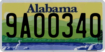 AL license plate 9AO0340