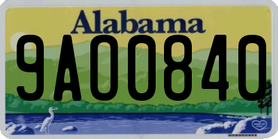 AL license plate 9AO0840
