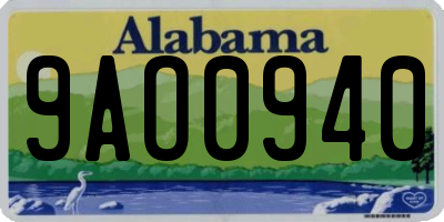 AL license plate 9AO0940