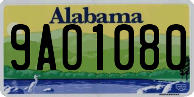 AL license plate 9AO1080
