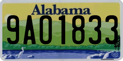 AL license plate 9AO1833