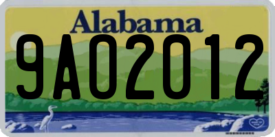 AL license plate 9AO2012