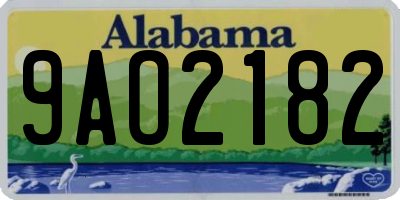 AL license plate 9AO2182