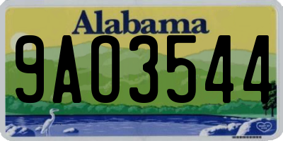AL license plate 9AO3544