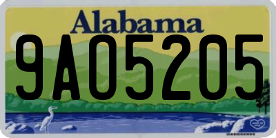 AL license plate 9AO5205