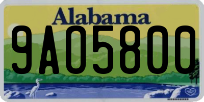 AL license plate 9AO5800