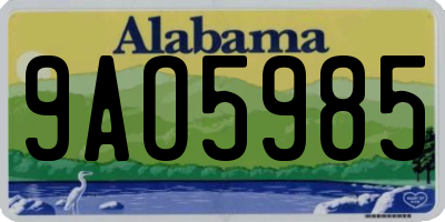 AL license plate 9AO5985
