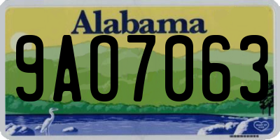 AL license plate 9AO7063