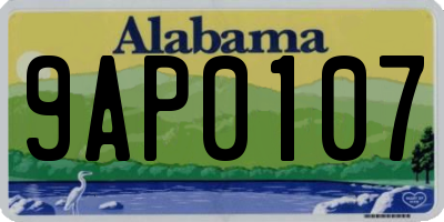AL license plate 9AP0107