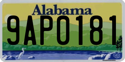 AL license plate 9AP0181