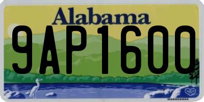 AL license plate 9AP1600