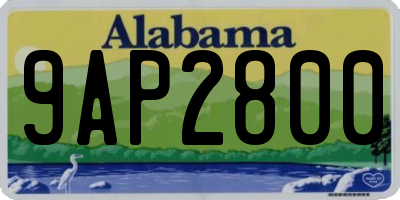 AL license plate 9AP2800