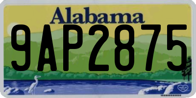 AL license plate 9AP2875