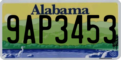 AL license plate 9AP3453