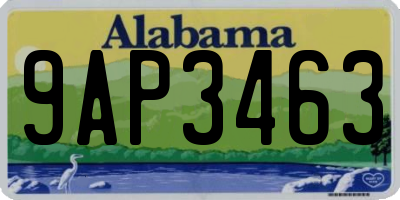 AL license plate 9AP3463
