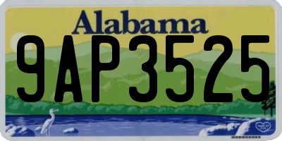 AL license plate 9AP3525
