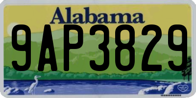 AL license plate 9AP3829