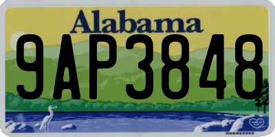 AL license plate 9AP3848