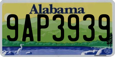 AL license plate 9AP3939