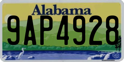 AL license plate 9AP4928