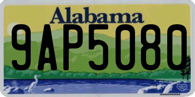 AL license plate 9AP5080