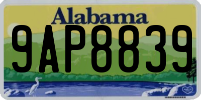 AL license plate 9AP8839