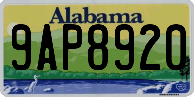 AL license plate 9AP8920
