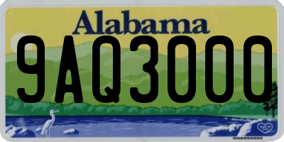 AL license plate 9AQ3000