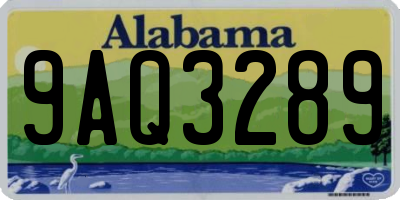AL license plate 9AQ3289
