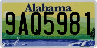 AL license plate 9AQ5981
