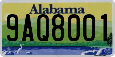 AL license plate 9AQ8001