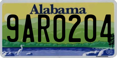 AL license plate 9AR0204