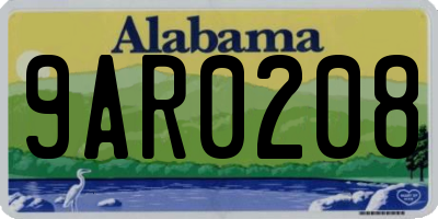 AL license plate 9AR0208