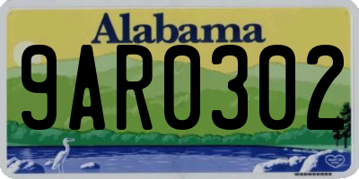 AL license plate 9AR0302