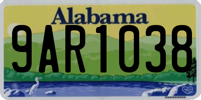 AL license plate 9AR1038