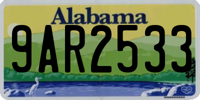 AL license plate 9AR2533